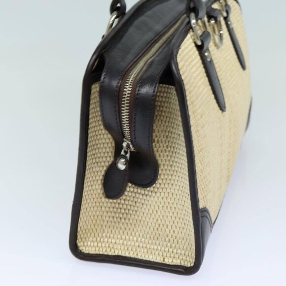 BURBERRY Tote Bag Straw Beige Auth - Picture 5 of 16